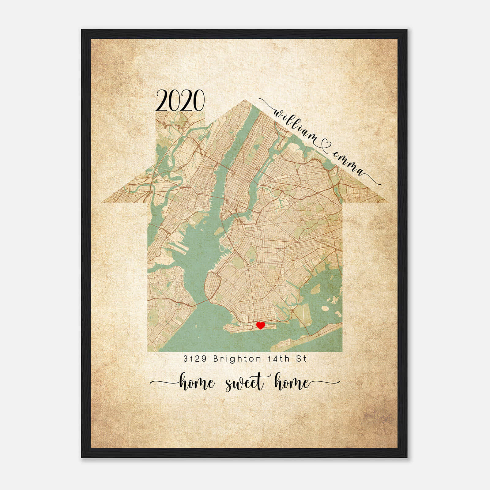 House Shape Custom Map Poster – The Perfect Gift for Any Special Occasion (Copy)