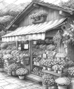 Flower Love Shop Coloring
