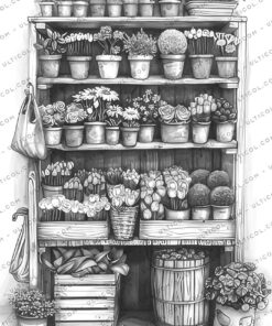 Flower Love Shop Coloring