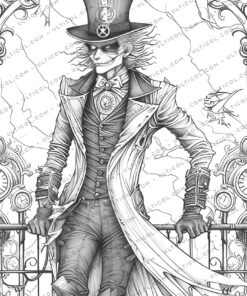 Steampunk Scarecrows Coloring