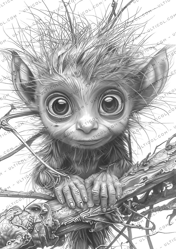 Fantasy Little Trolls Coloring