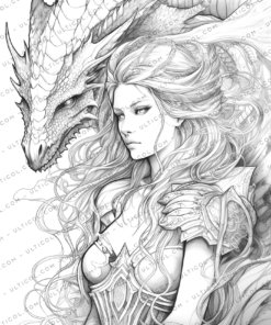 Fairies and Dragons coloring