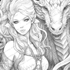 Fairies and Dragons coloring