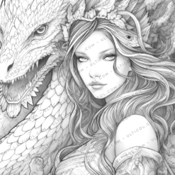Fairies and Dragons coloring