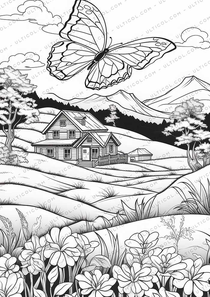 Butterfly Grayscale Coloring Pages