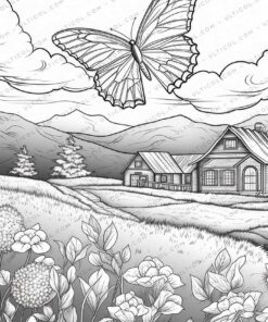 Butterfly Grayscale Coloring Pages