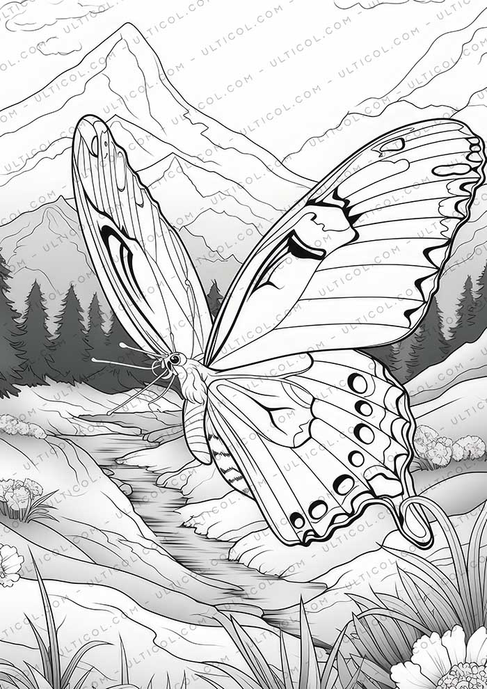 Butterfly Grayscale Coloring Pages