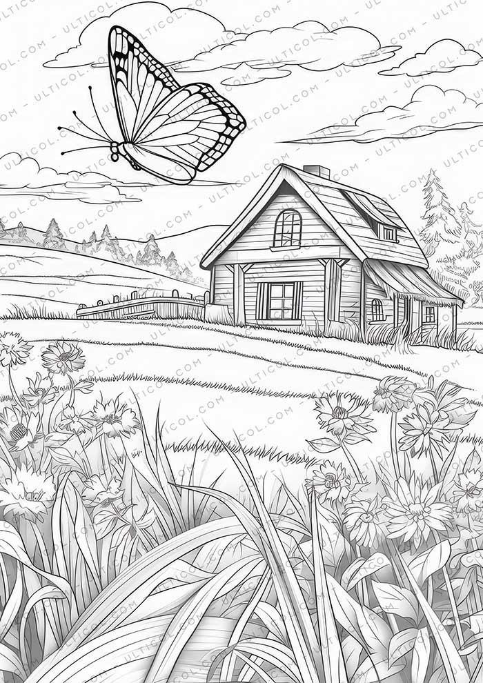 Brilliant Butterflies Grayscale Coloring Pages