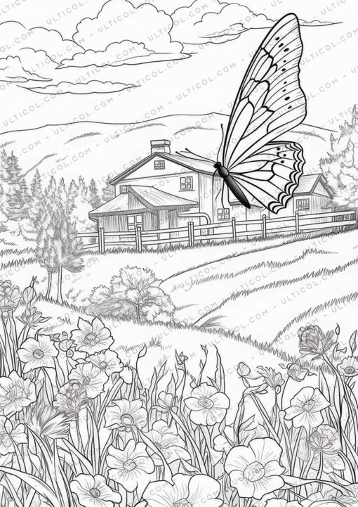Brilliant Butterflies Grayscale Coloring Pages
