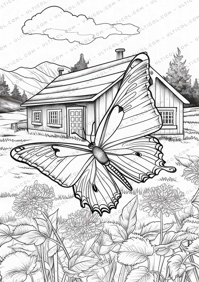 Brilliant Butterflies Grayscale Coloring Pages