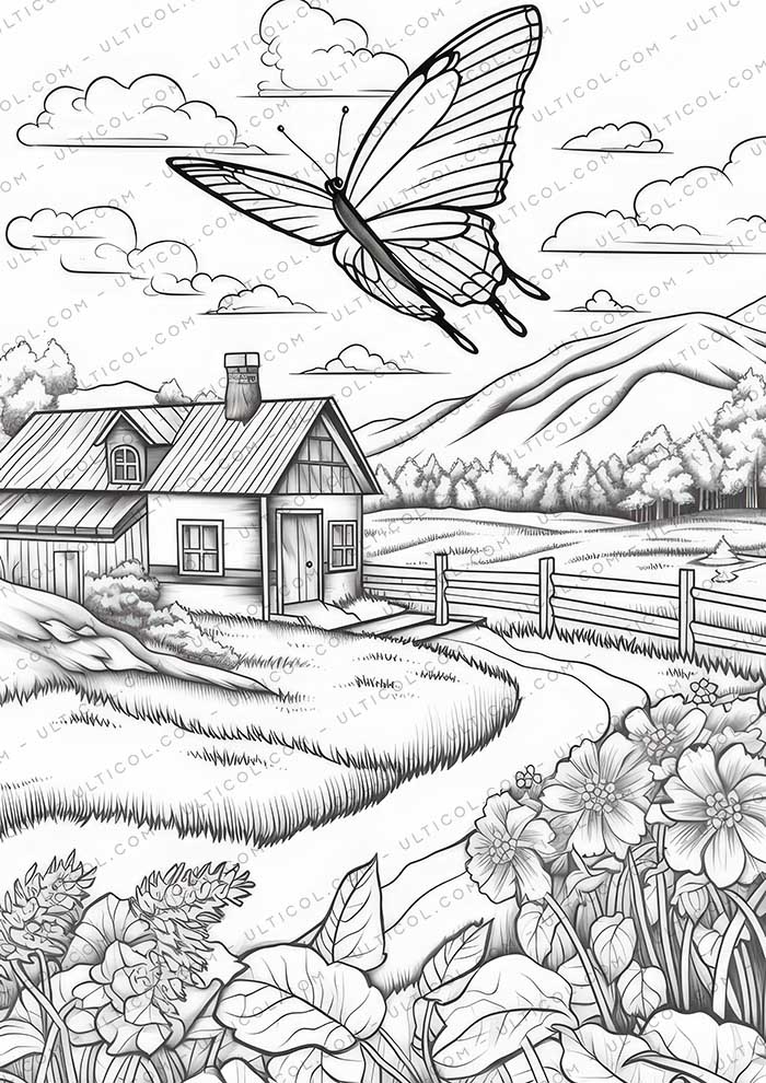 Brilliant Butterflies Grayscale Coloring Pages