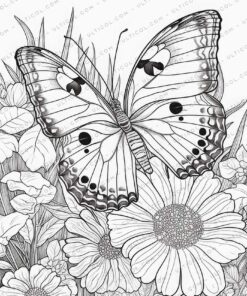 Brilliant Butterflies Grayscale Coloring Pages