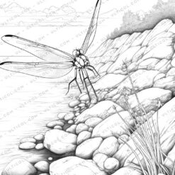 Dragonfly Grayscale Coloring Pages
