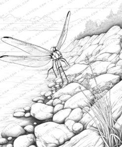 Dragonfly Grayscale Coloring Pages