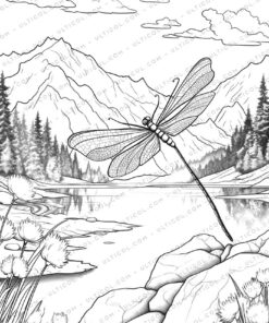 Dragonfly Grayscale Coloring Pages