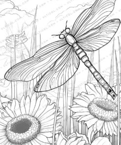 Dragonfly Grayscale Coloring Pages