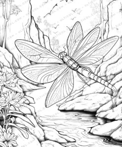 Dragonfly Grayscale Coloring Pages