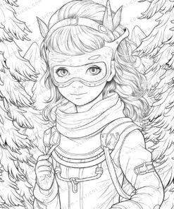 Girls in Carnival Mask Coloring Pages
