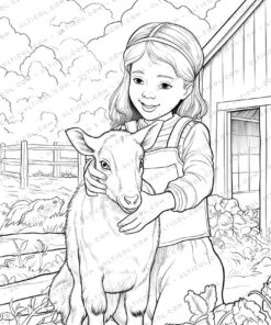 Farm Animals Grayscale Coloring Pages