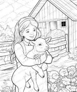 Farm Animals Grayscale Coloring Pages