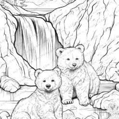 Mountain Animals Grayscale Coloring Pages