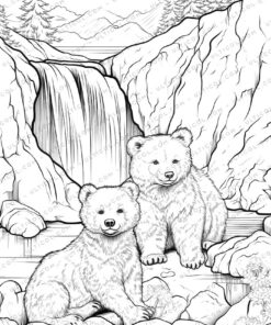 Mountain Animals Grayscale Coloring Pages