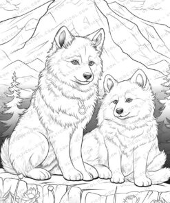 Mountain Animals Grayscale Coloring Pages
