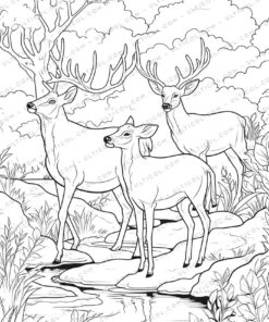 Mountain Animals Grayscale Coloring Pages