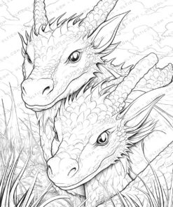 25 Adorable Dragon Grayscale Coloring Pages