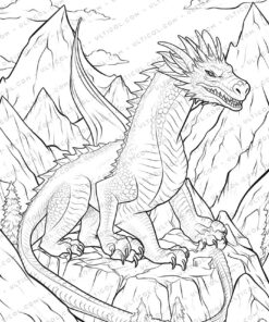 25 Cute Dragon Grayscale Coloring Pages