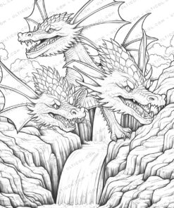 25 Cute Dragon Grayscale Coloring Pages