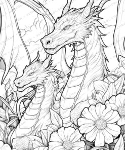 25 Adorable Dragon Grayscale Coloring Pages