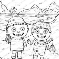 Playful Monster Grayscale Coloring Pages