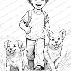 Cute Pet Grayscale Coloring Pages