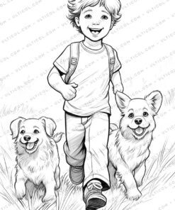 Cute Pet Grayscale Coloring Pages
