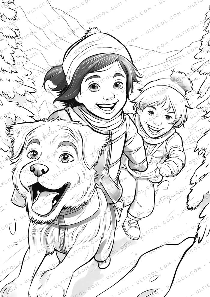 Cute Pet Grayscale Coloring Pages