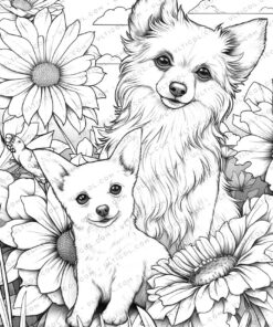 Cute Pet Grayscale Coloring Pages