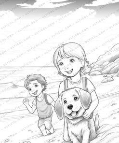 Pet Grayscale Coloring Pages