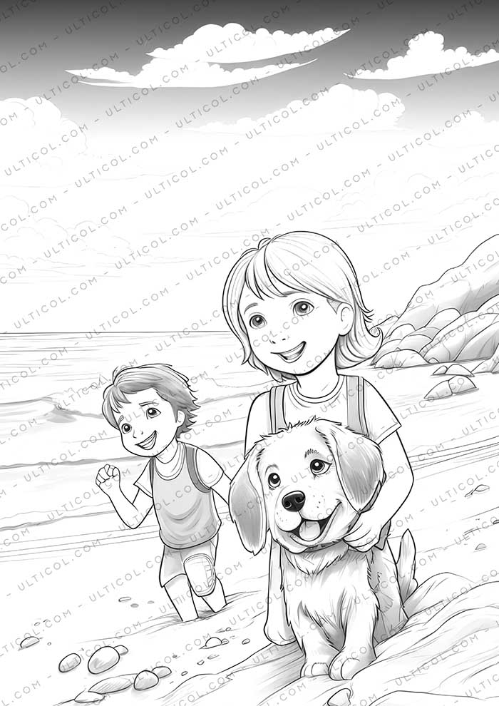 Pet Grayscale Coloring Pages