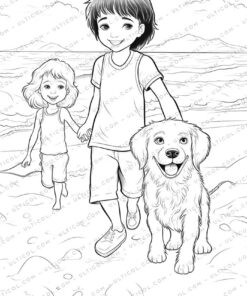 Pet Grayscale Coloring Pages