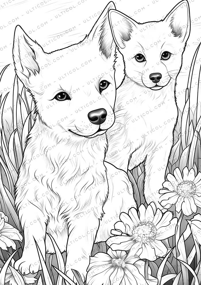 Pet Grayscale Coloring Pages