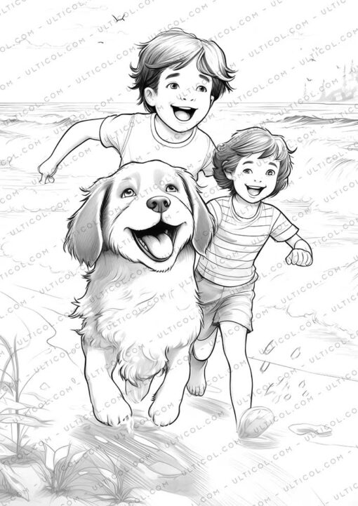 Pet Grayscale Coloring Pages