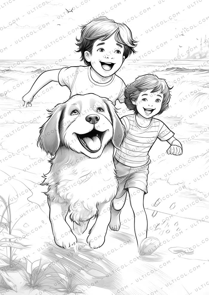 Pet Grayscale Coloring Pages