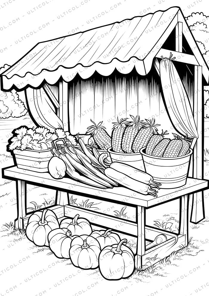 Cabbage Vegetables Grayscale Coloring Pages