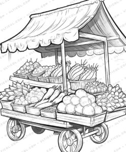 Cabbage and Vegetables Grayscale Coloring Pages