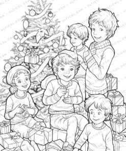 Christmas Grayscale Coloring Pages