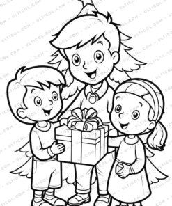 Christmas Grayscale Coloring Pages