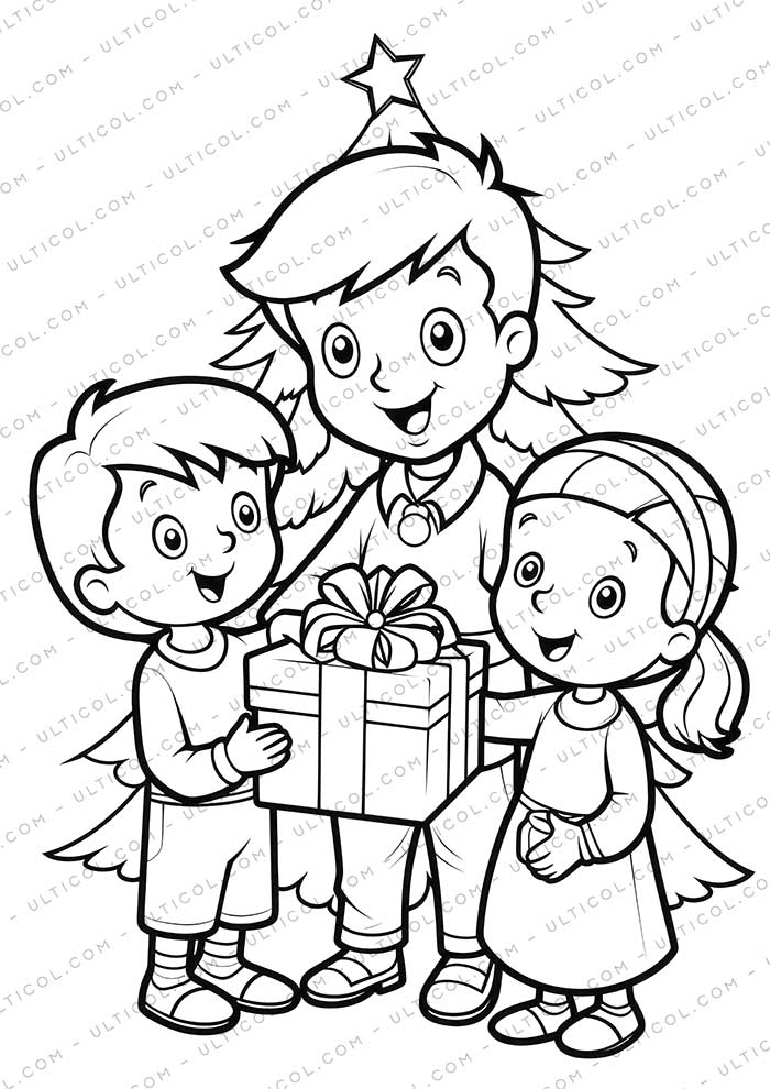 Christmas Grayscale Coloring Pages
