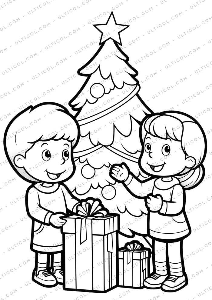 Christmas Grayscale Coloring Pages