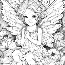 Angel Baby Cute Grayscale Coloring Pages